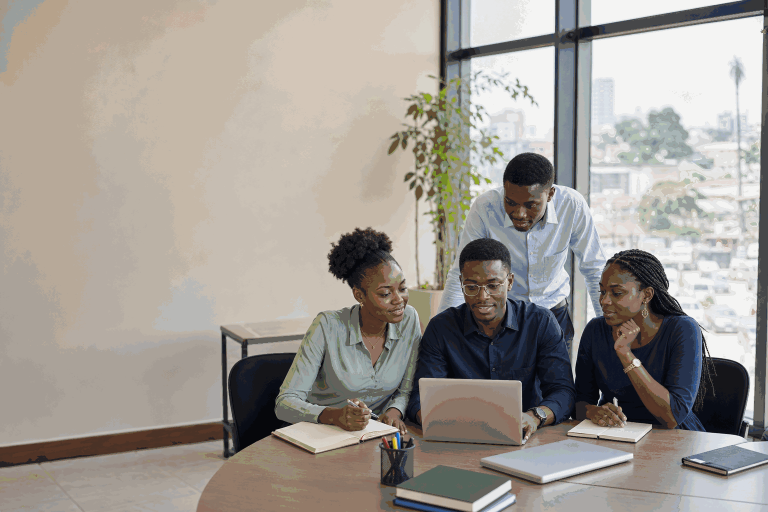 Project team preparing a clear grant budget